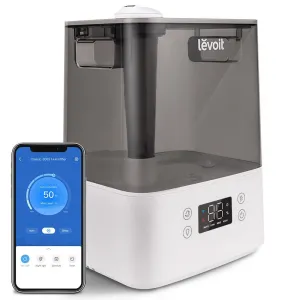 Levoit - Classic 300S, Umidificator de aer, Rezervor 6L, Super Silentios, Aplicatie Smart, Senzor Umiditate, Functie AUTO, Aromaterapie, Autonomie 60 ore, Gray
