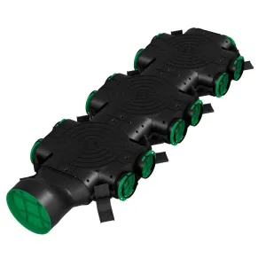 Awenta - Cutie de distributie cu racord lateral Ø160, 14xØ75, Negru