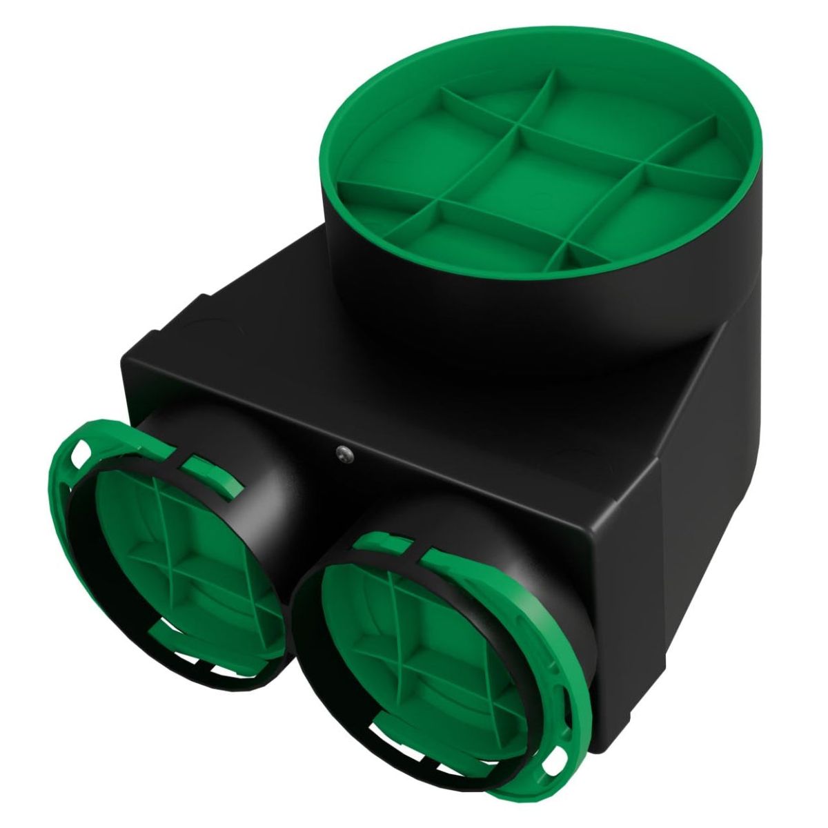 Awenta - Plenum scurt Ø125, 2xØ75, Negru