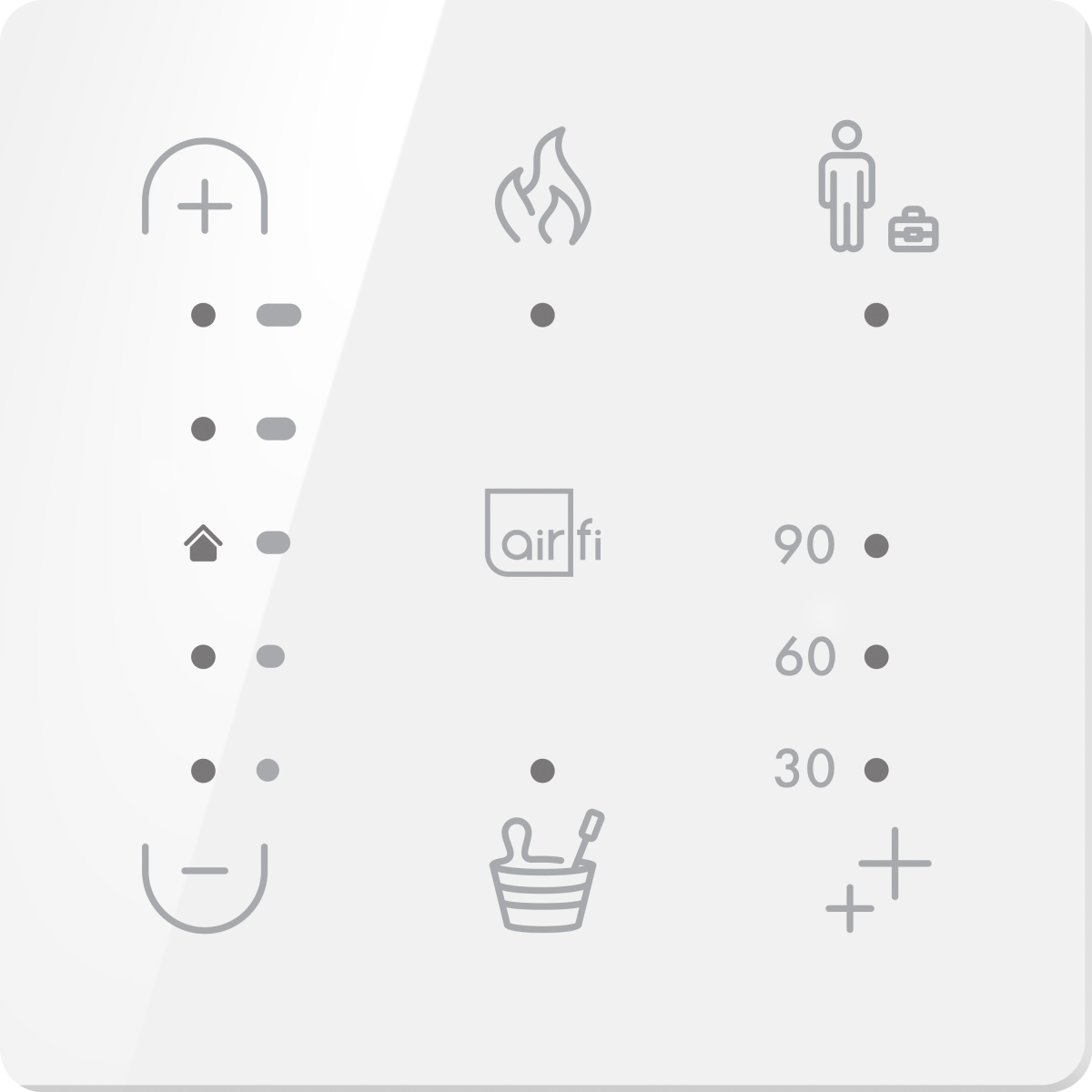 Airfi SENTO - Panou de control, 5 viteze, acasa-plecat, sauna, semineu